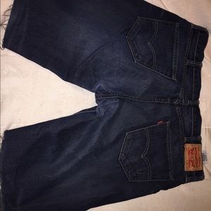 Levi’s shorts customized with distressed ends